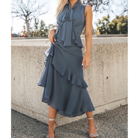 Multi-Tired Ruffled Twirly Bell Dress - Picture 8 of 9